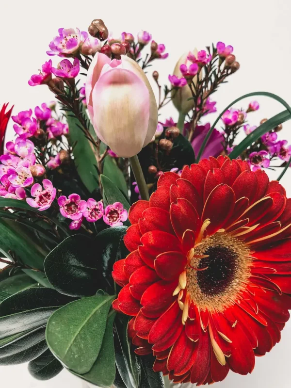 TULIP AND GERBERA DAISY SPRING ARRANGEMENT - Image 2